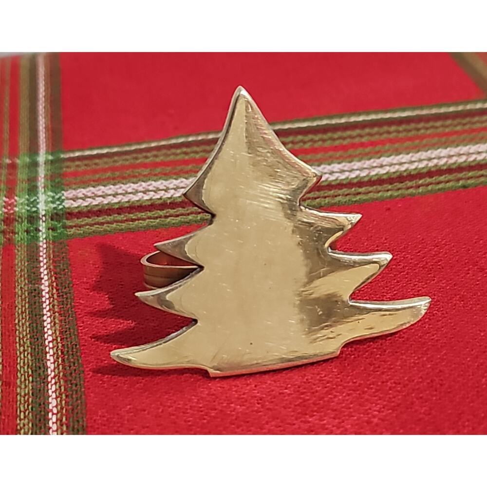 Vintage Brass Christmas Tree Napkin Ring Replacement Piece Ralph Lauren Xmas